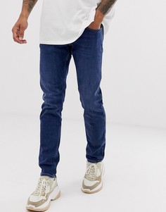 Узкие эластичные джинсы с выбеленной отделкой Replay Anbass - Синий