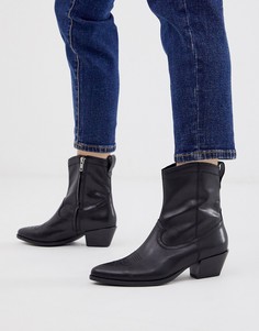 Черные кожаные ботинки в стиле вестерн Vagabond Emily - Черный