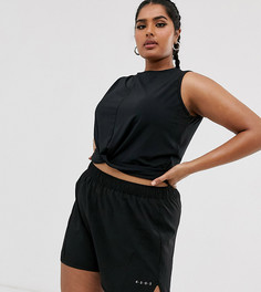 Укороченный топ с узлом спереди ASOS 4505 Curve - Черный