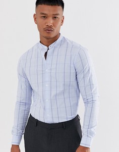 Рубашка скинни в клетку ASOS DESIGN - Синий
