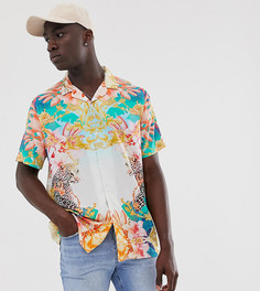 Свободная рубашка с леопардовым принтом ASOS DESIGN Tall - Синий