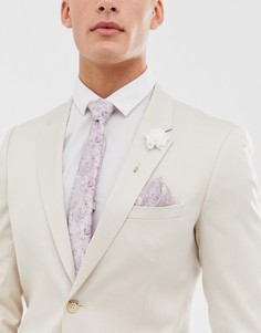 Розово-синий галстук с цветочным принтом Burton Menswear - Розовый