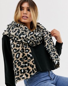 Длинный шарф с леопардовым принтом ASOS DESIGN - Мульти