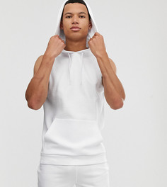 Белый фактурный худи в рубчик без рукавов ASOS DESIGN Tall - Белый