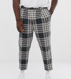 Серые суженные строгие брюки в клетку ASOS DESIGN Plus - Серый