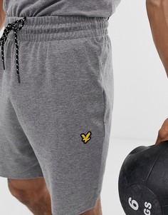 Серые меланжевые легкие шорты в спортивном стиле Lyle & Scott Fitness - Серый