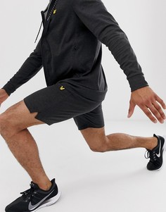 Черные меланжевые легкие шорты в спортивном стиле Lyle & Scott Fitness - Черный