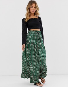 Ярусная юбка миди Maison Scotch - Зеленый