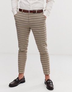 Зауженные брюки с рисунком гусиная лапка Gianni Feraud - Коричневый