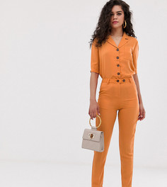 Строгие брюки от комплекта с завышенной талией Fashion Union Tall - Оранжевый