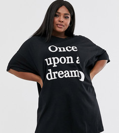 Футболка для сна с надписью once upon a dream ASOS DESIGN Curve - Черный