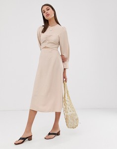 Платье миди с длинными рукавами ASOS WHITE - Мульти