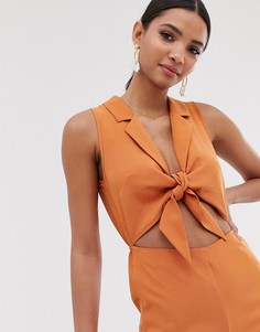 Комбинезон с завязкой спереди Fashion Union - Оранжевый