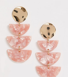 Эксклюзивные золотистые серьги с ярусными розовыми каучуковыми подвесками Accessorize - Розовый