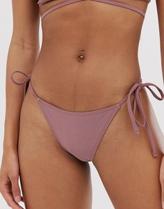 Плавки бикини розовато-лилового цвета с завязками по бокам ASOS DESIGN - Фиолетовый