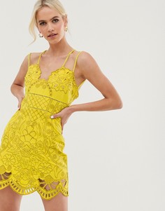 Ажурное платье мини с вышивкой и веревочными бретелями ASOS DESIGN - Мульти