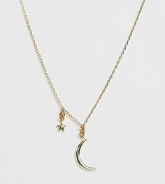 Ожерелье из позолоченного серебра с покрытием 18-каратным золотом и подвеcкой в виде полумесяца и звезды Shashi - Золотой