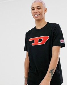 Черная футболка с логотипом Diesel T-Just Division D - Черный