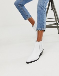 Белые кожаные ботинки челси в стиле вестерн ASOS DESIGN Adelaide - Белый