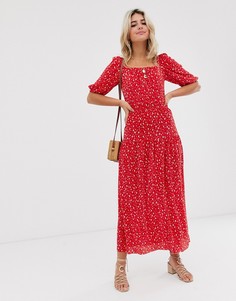 Плиссированное ярусное платье макси с цветочным принтом ASOS DESIGN prairie - Мульти
