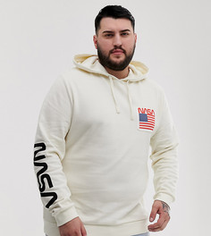 Худи кремового цвета с принтом ASOS DESIGN Plus - Бежевый