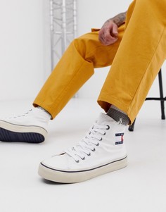 Белые высокие кроссовки из парусины Tommy Jeans - Белый