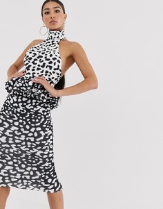 Платье миди с халтером ASOS DESIGN - Mono - Мульти