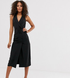 Платье-смокинг миди без рукавов ASOS DESIGN Tall - Черный