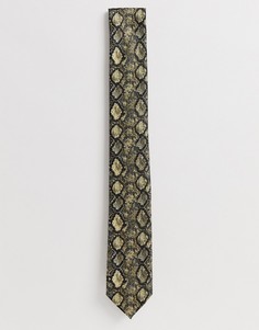 Галстук со змеиным принтом Twisted Tailor - Серый