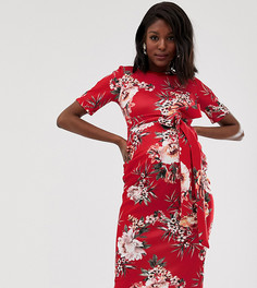 Облегающее платье с открытой спиной и бантом True Violet Maternity - Мульти