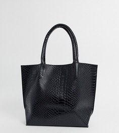 Черная сумка-тоут с эффектом крокодиловой кожи Glamorous - Черный