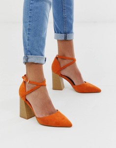 Оранжевые туфли на наборном каблуке RAID - Aubrey - Оранжевый