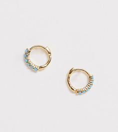 Позолоченные серьги-кольца с камнями Astrid & Miyu - Золотой