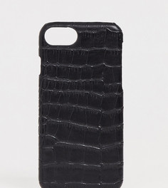 Эксклюзивный черный чехол для iРhone с отделкой под кожу крокодила My Accessories London - Черный
