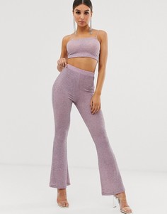 Расклешенные брюки с блестками ASOS DESIGN - Фиолетовый