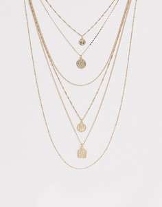 Ярусное ожерелье с подвесками Missguided - Золотой