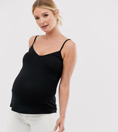 Черный топ на бретельках с V-образным вырезом ASOS DESIGN Maternity - Черный