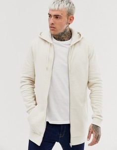 Худи бежевого цвета на молнии ASOS DESIGN - Бежевый