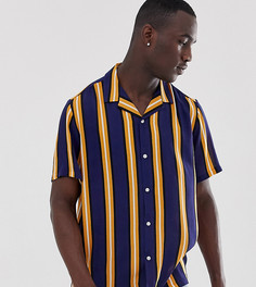 Темно-синяя свободная рубашка в полоску ASOS DESIGN Tall - Темно-синий