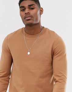 Бежевый обтягивающий свитшот с асимметричным подолом ASOS DESIGN - Бежевый