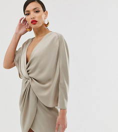 Атласное платье мини с рукавами-кимоно ASOS DESIGN Tall - Мульти