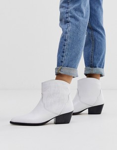 Белые кожаные ботинки в стиле вестерн Depp - Белый