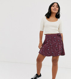 Мини-юбка с запахом, завязкой и цветочным принтом ASOS DESIGN Petite - Мульти