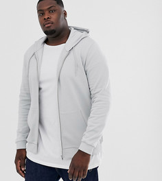Худи серого цвета с молнией ASOS DESIGN Plus - Серый