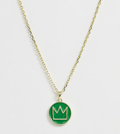 Цепочка из позолоченного серебра с зеленой эмалью и короной на подвеске Serge DeNimes - Золотой