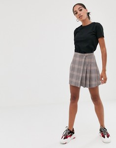 Мини-юбка в клетку с запахом и стразами ASOS DESIGN - Мульти