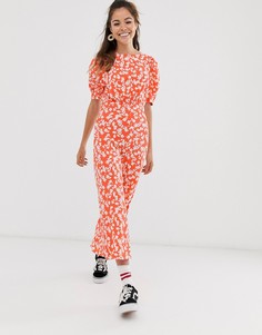 Чайное платье миди с цветочным принтом ASOS DESIGN - Мульти