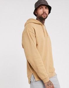 Свободный светло-коричневый худи с разрезами на нижней кромке ASOS DESIGN - Бежевый