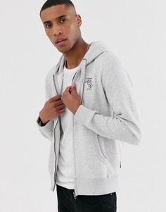 Худи на молнии и с логотипом French Connection - Серый