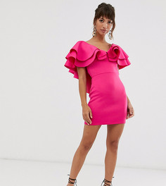 Платье мини с оборкой эксклюзивно от True Violet - fuchsia - Розовый